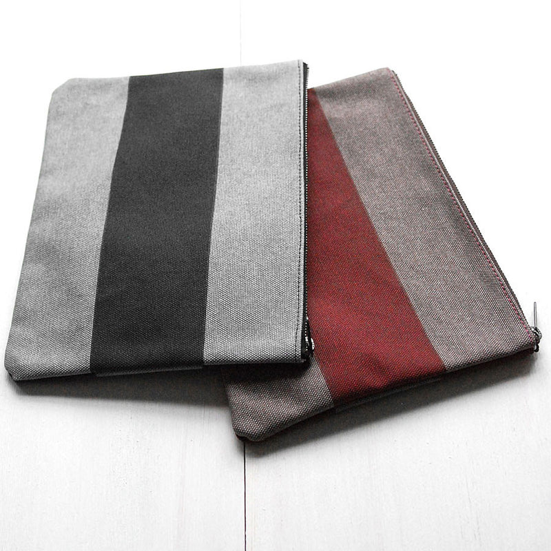 Red and Gray Canvas Pouch