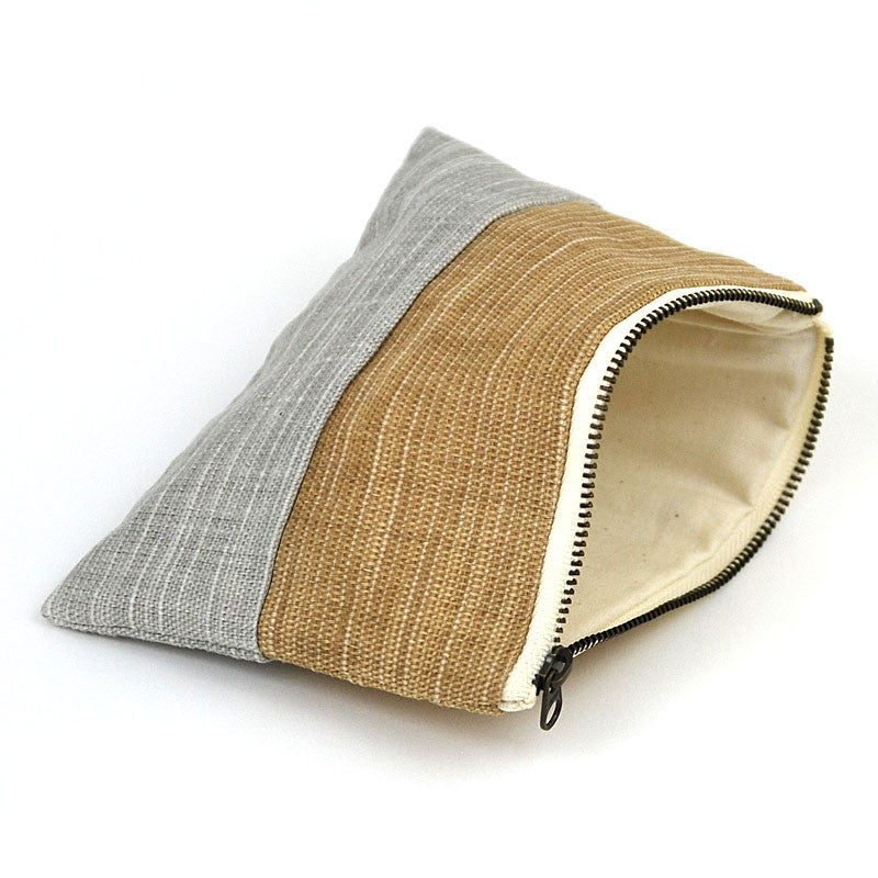 Beige and Gray Pouch
