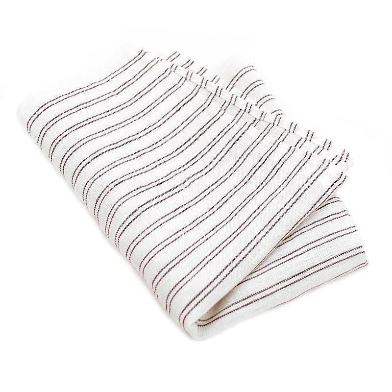 White Tea Towel with Blue Stripes