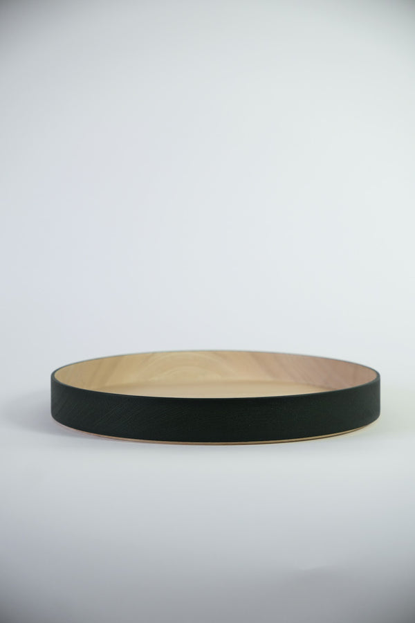 Round Wood Decorative Tray - Green