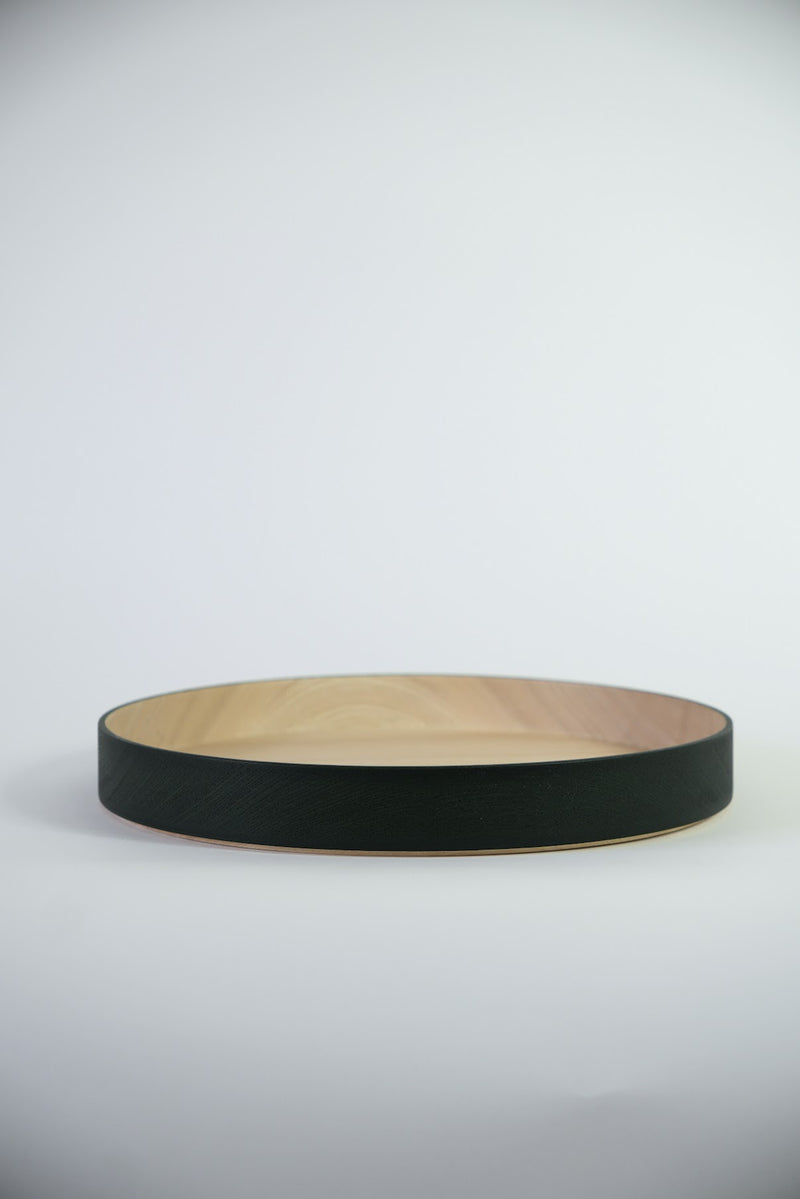 Round Wood Decorative Tray - Green
