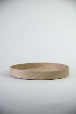 Round Wood Decorative Tray - Natural