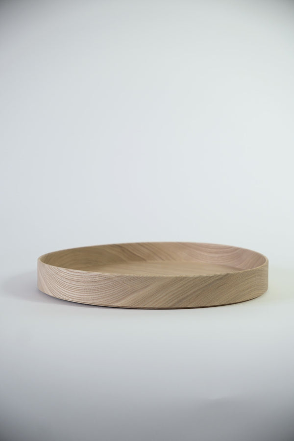 Round Wood Decorative Tray - Natural