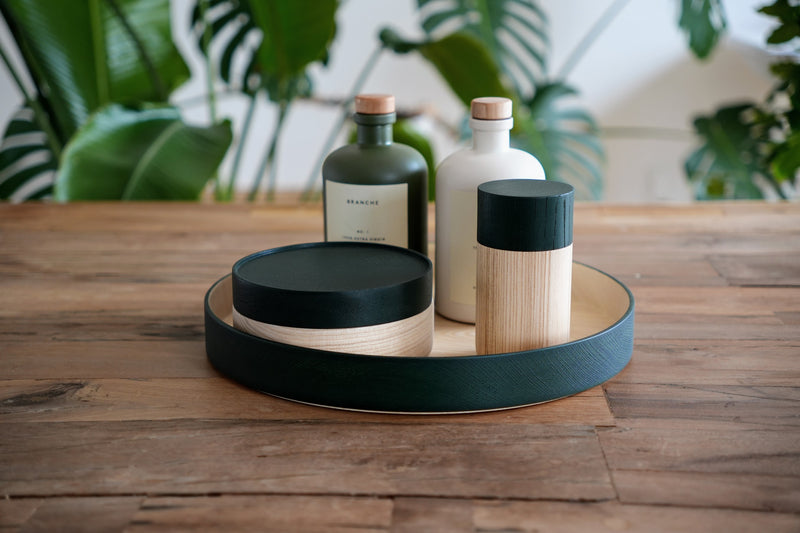 Tutu wood container - Soji Collection - Medium Green