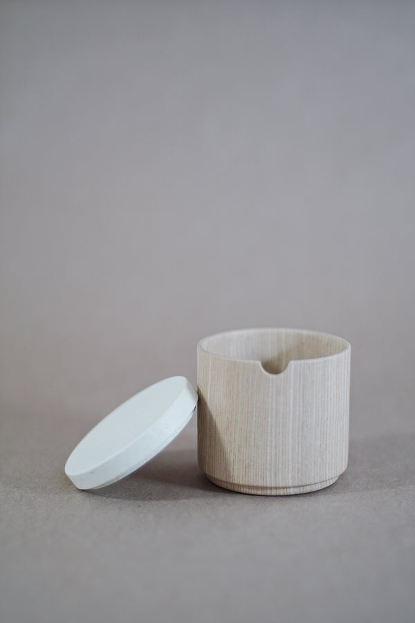 Roly Wood Container - White