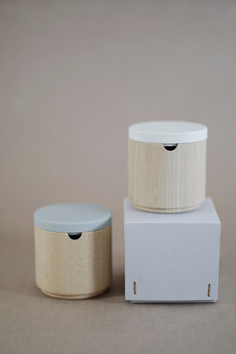 Roly Wood Container - White