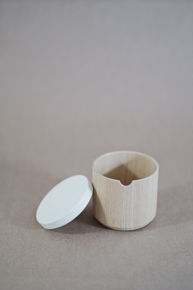 Roly Wood Container - White