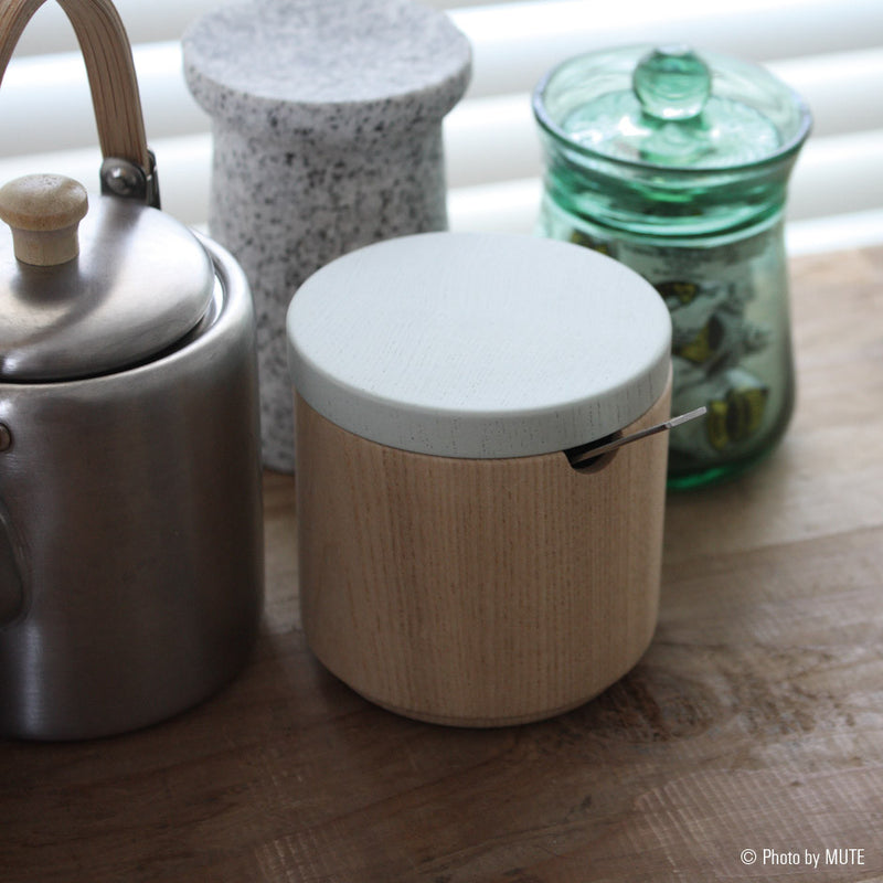 Roly Wood Container - White