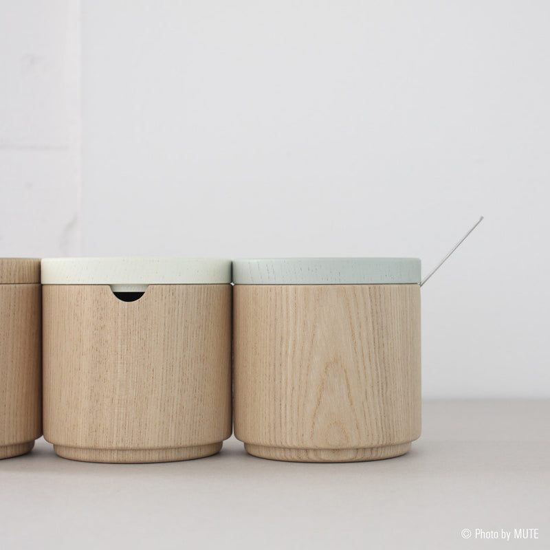 Roly Wood Container - White