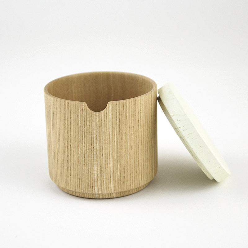 Roly Wood Container - White