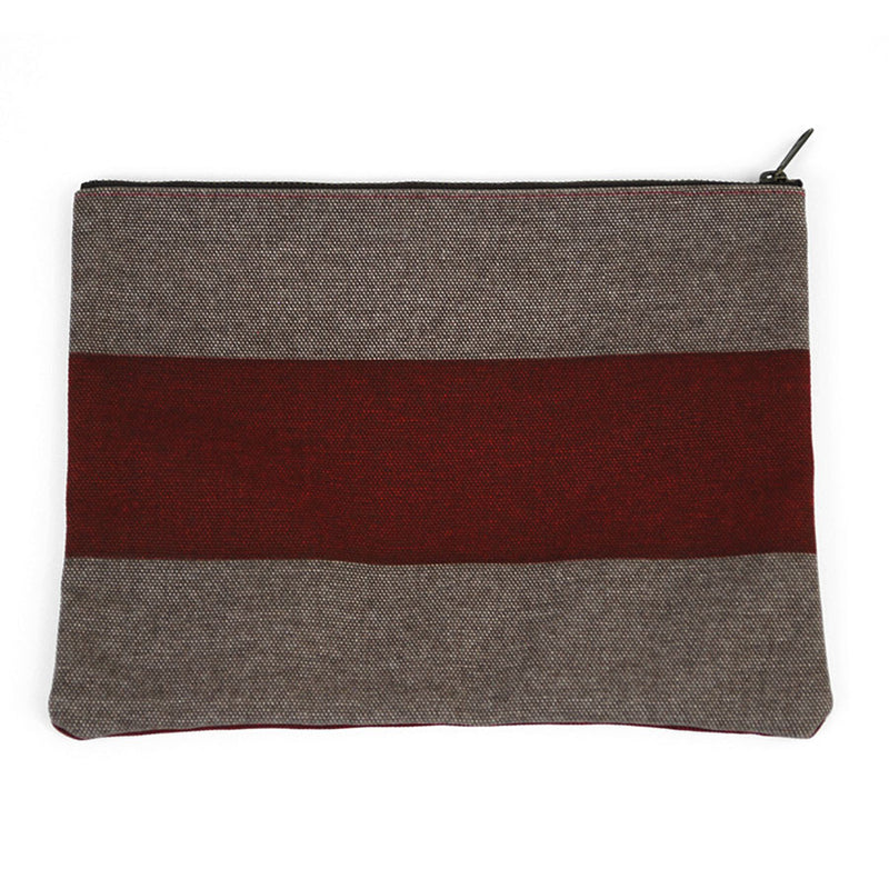 Red and Gray Canvas Pouch