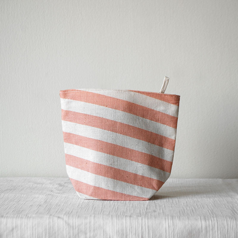 Pastel Pink Slanted Stripes Pouch