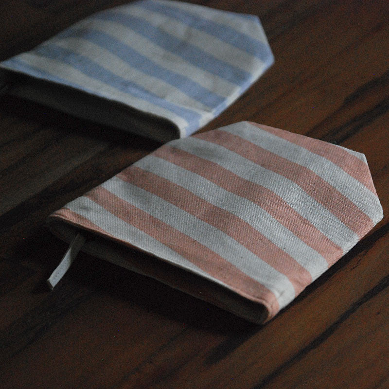 Pastel Pink Slanted Stripes Pouch