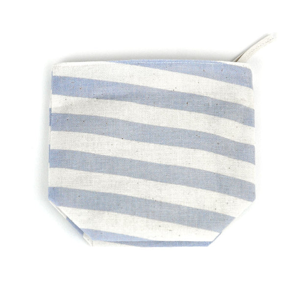Pastel Blue Slanted Stripes Pouch