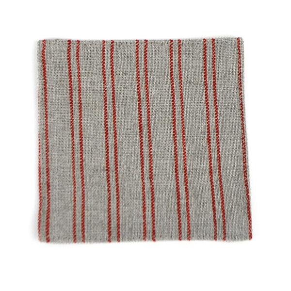 Natural Color Coaster with Red Stripes