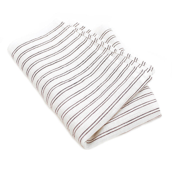 White Tea Towel with Blue Stripes